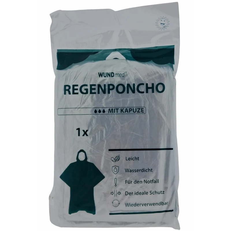 WUNDmed® Poncho de Pluie avec Capuche (1 pièce)