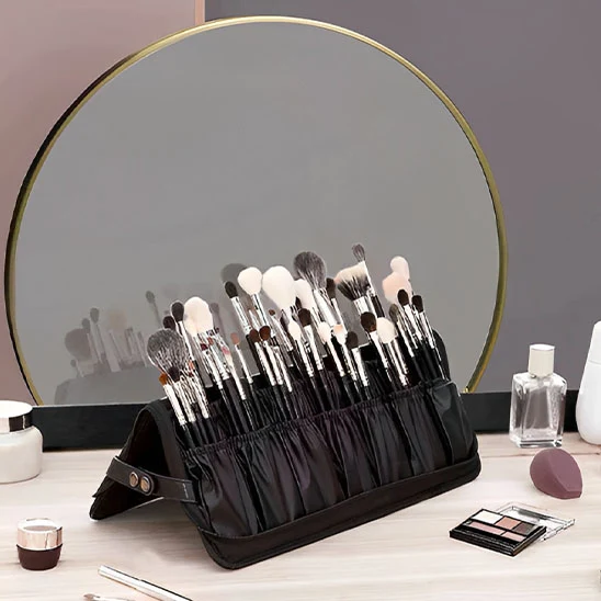 Rangement pinceaux maquillage pliable
