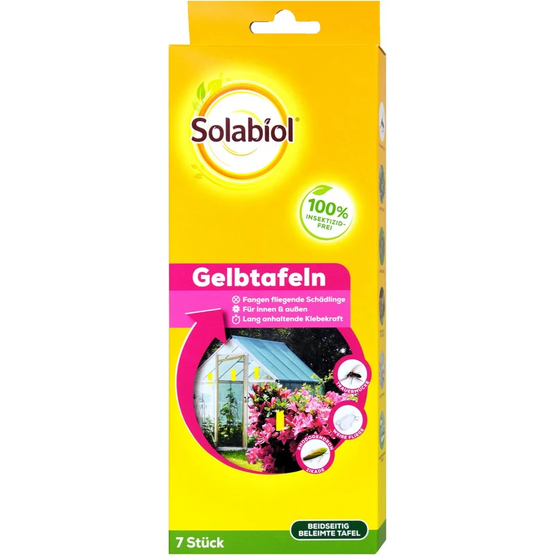 Solabiol Plaques jaunes collantes - 7 pièces
