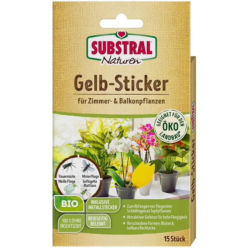 SUBSTRAL Naturen Pièges jaunes collants - 15 pièces