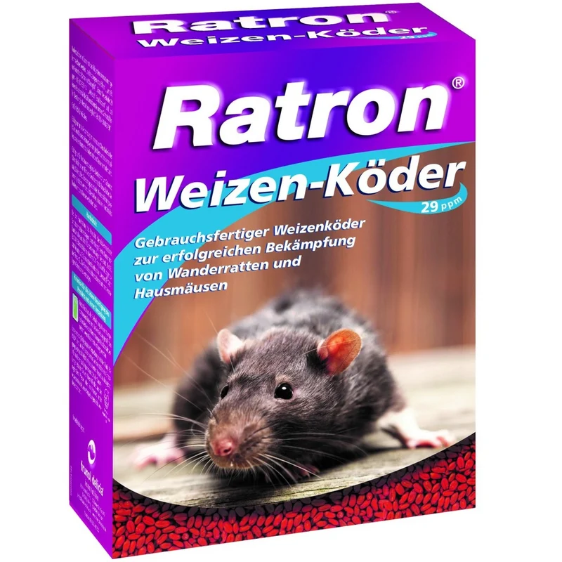Ratron® Appât Blé Rats & Souris 29 ppm (8 x 50 g)