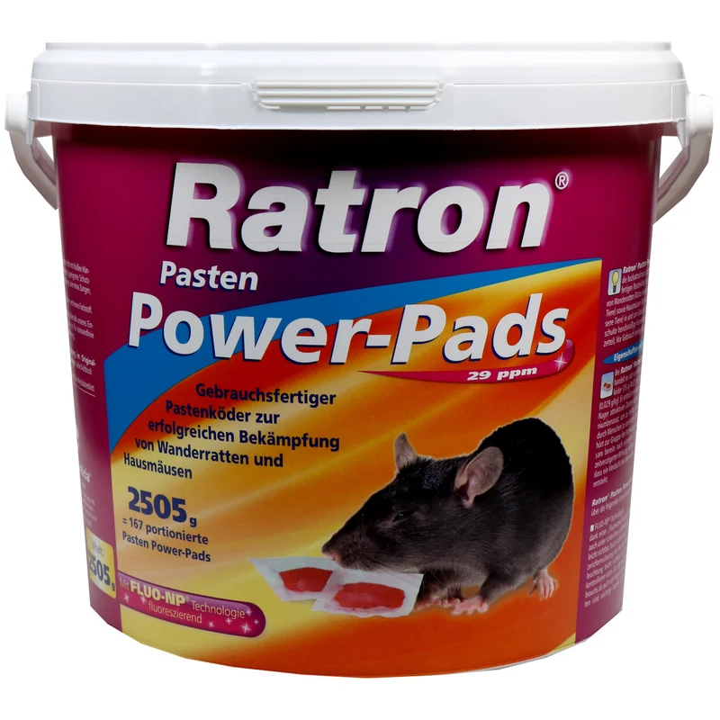 Ratron® Pâtes Appâts Rats Power-Pads 29 ppm (167 x 15 g)