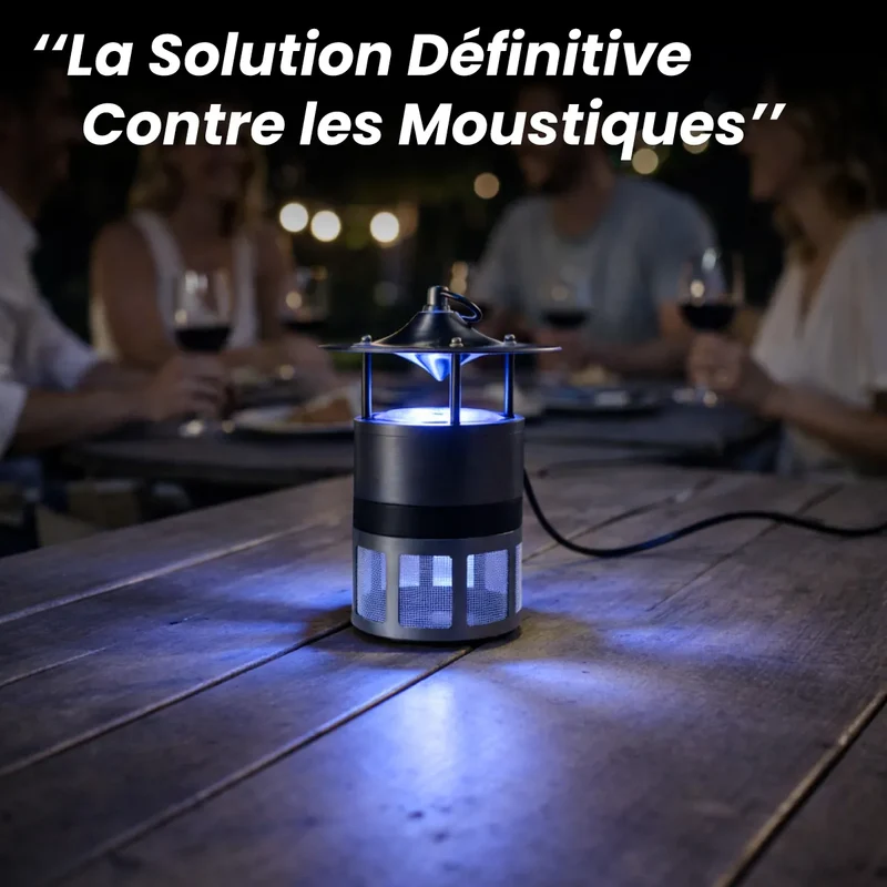 Lampe Anti-Moustiques Professionnelle – Puissance Extrême 150m² | Technologie d’Attraction CO₂ Naturelle