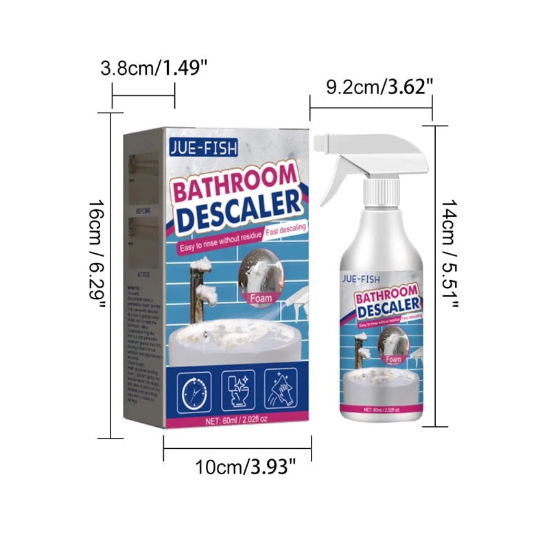 Bathroom Cleaning and Descaling Foam with 60ml Spray Descaler