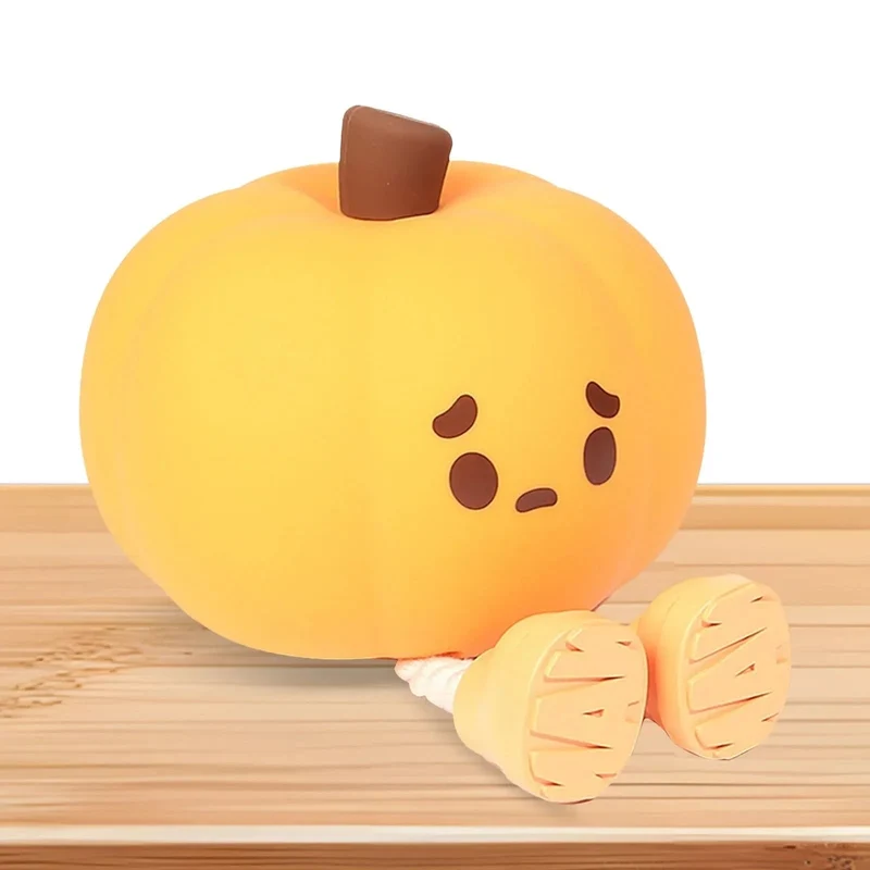 Halloween LED pumpkin-shaped night light with legs for the bedroom and nursery