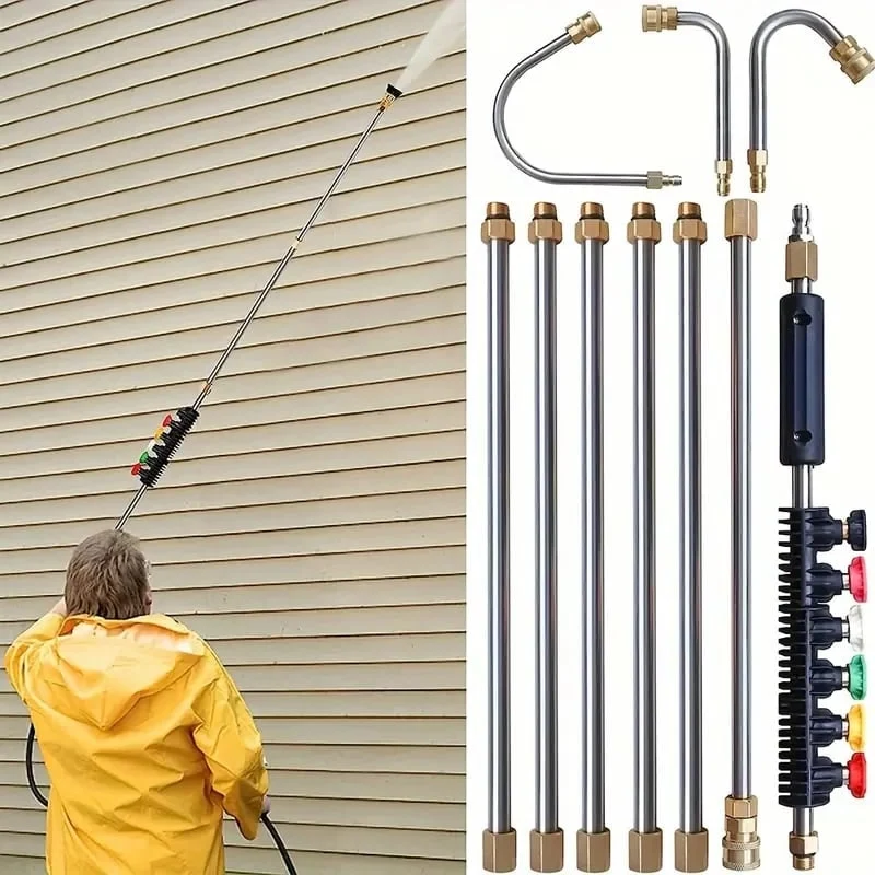 Window Cleaners and Home Steam Cleaner with Telescopic High-Pressure Lance and 5 Nozzles