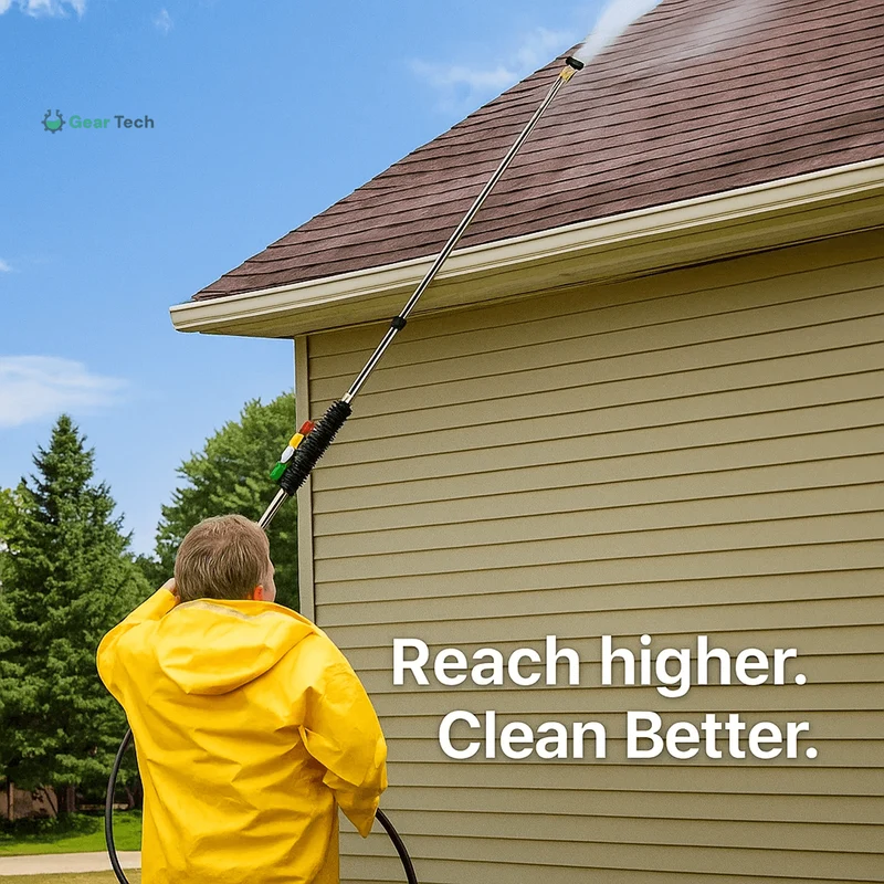 Window Cleaners and Home Steam Cleaner with Telescopic High-Pressure Lance and 5 Nozzles
