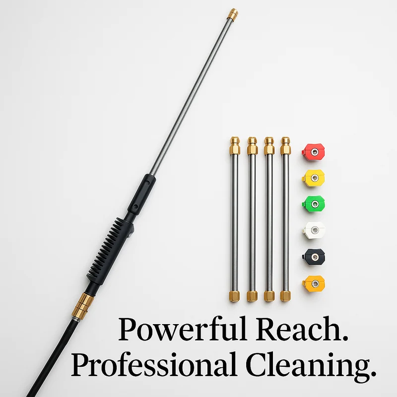 Window Cleaners and Home Steam Cleaner with Telescopic High-Pressure Lance and 5 Nozzles