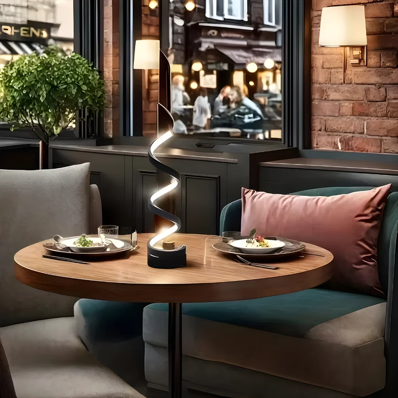 Lampe de table LED en spirale