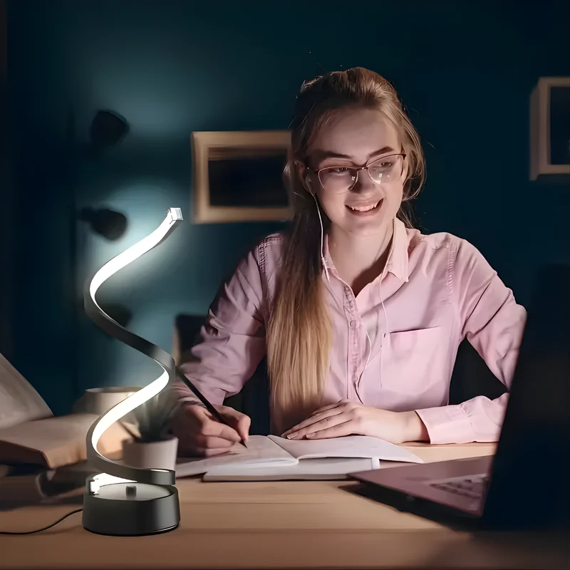 Lampe de table LED en spirale