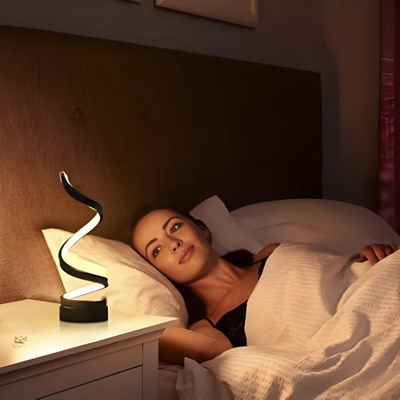 Lampe de table LED en spirale