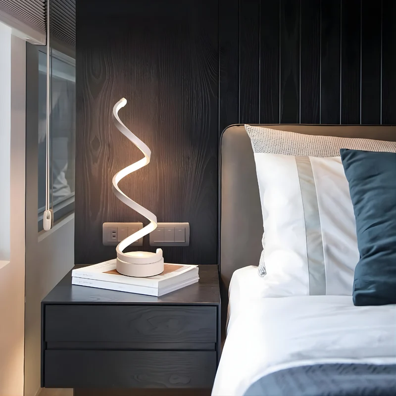 Lampe de table LED en spirale