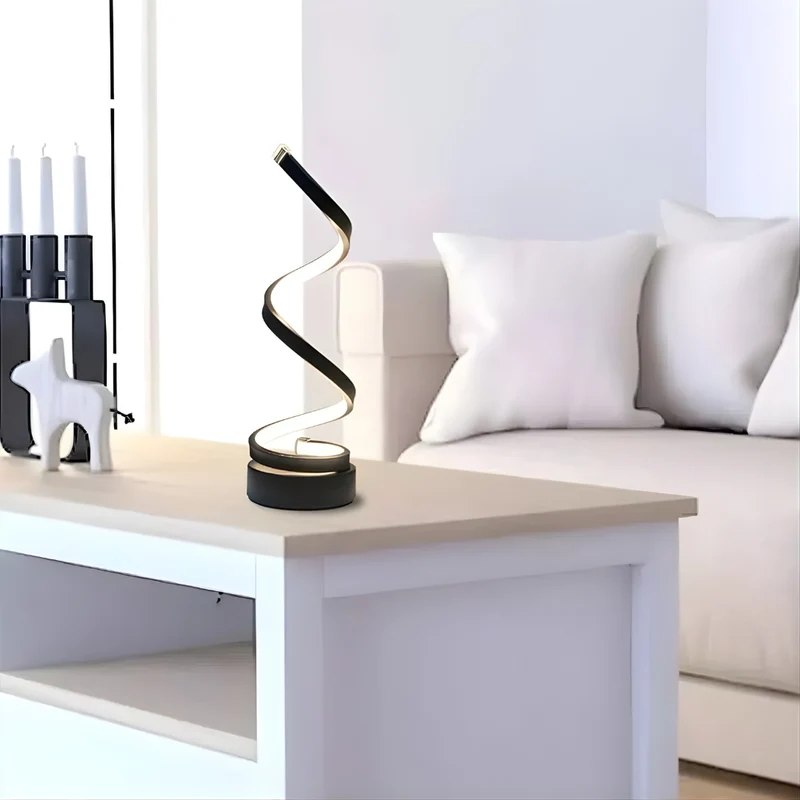 Lampe de table LED en spirale