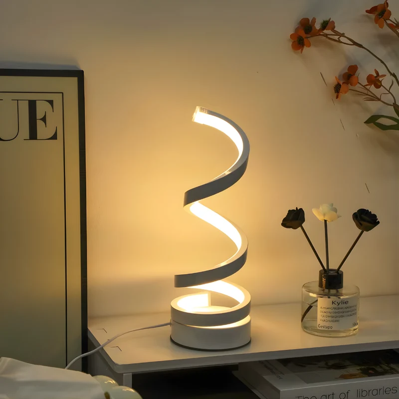 Lampe de table LED en spirale