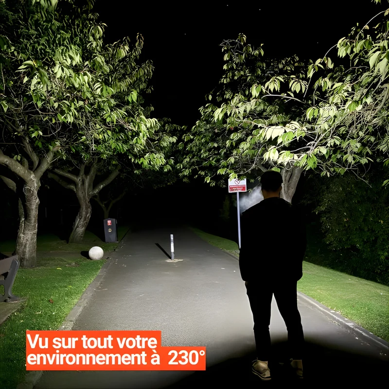 VisionPro - Lampe frontale LED rechargeable avec faisceau panoramique 230°
