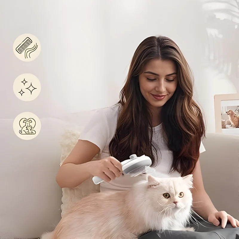 SteamPaw – Brosse Vapeur 3-en-1 pour un Toilettage Doux et Sain