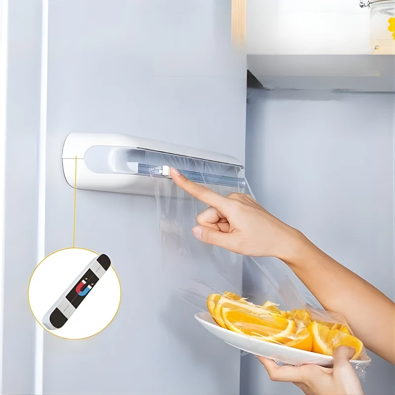 MagnetiCut – Distributeur Magnétique 3-en-1 pour Film Alimentaire, Aluminium et Papier Cuisson