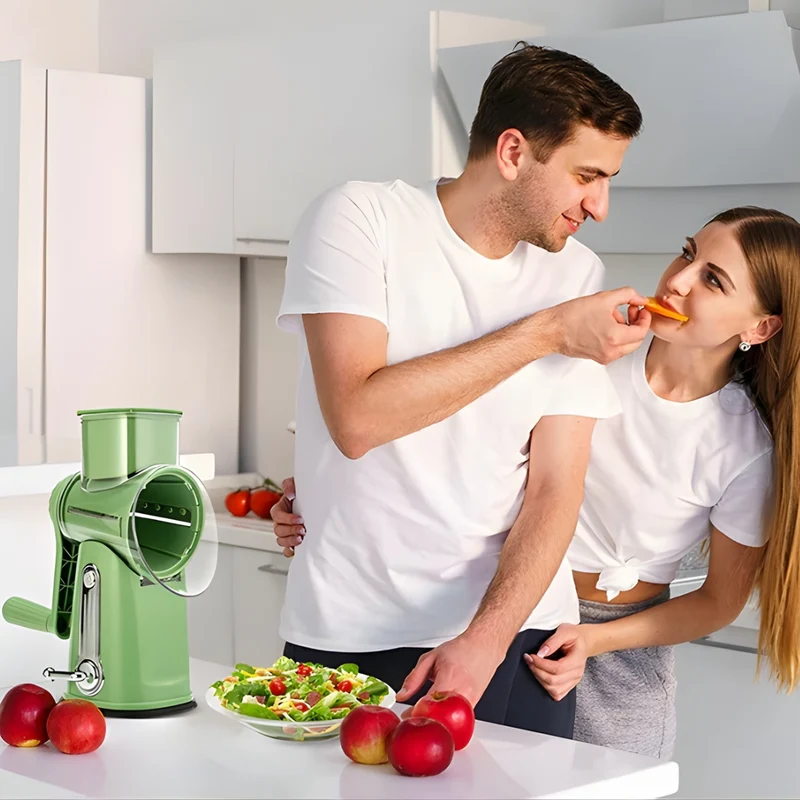 RâpeRotative – Râpe à Fromage et Légumes Multifonction avec 5 Lames Interchangeables