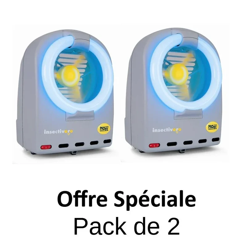 Pack de 2 pièges anti-mouches, moustiques & moustiques tigres INSECTIVORO MOEL 368G