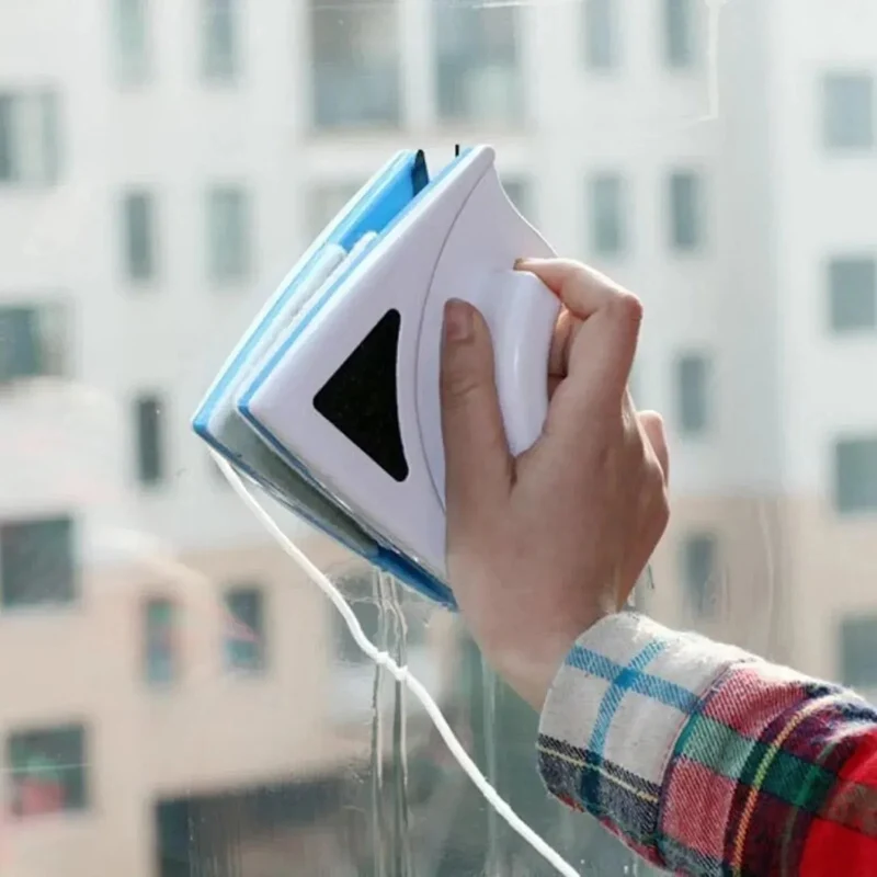 Magnetic Window Cleaner with Double-Sided Cleaning and Secure Safety Line