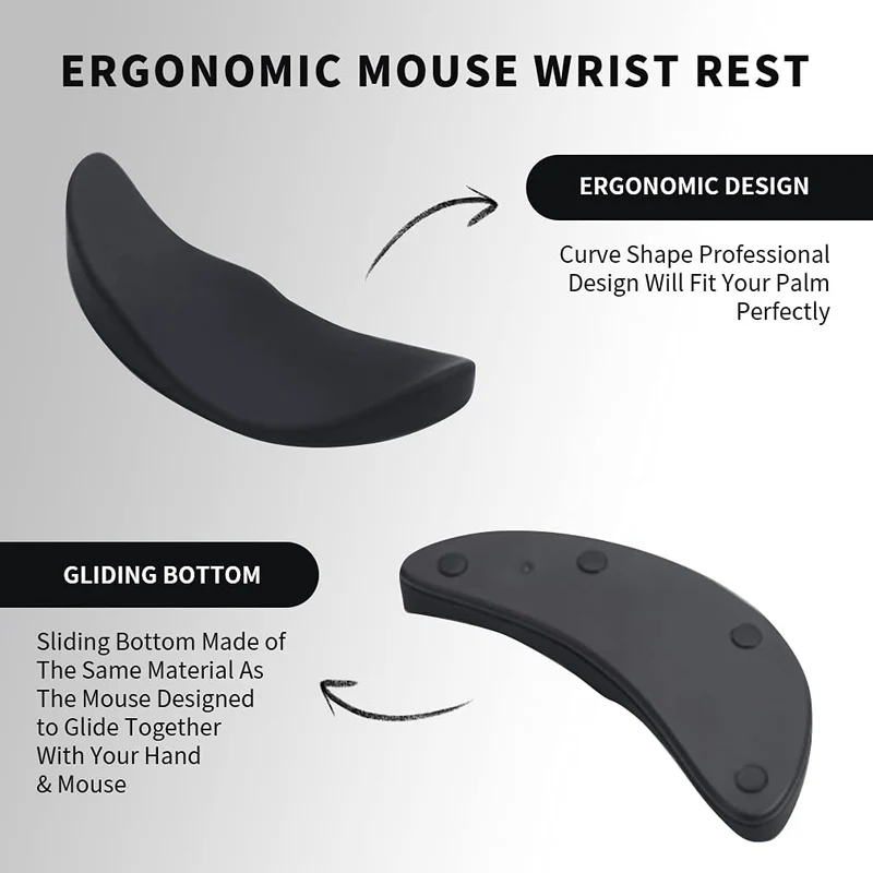 Computer Mouse Wrist Support with Ergonomic Silicone Gel and Gliding Base