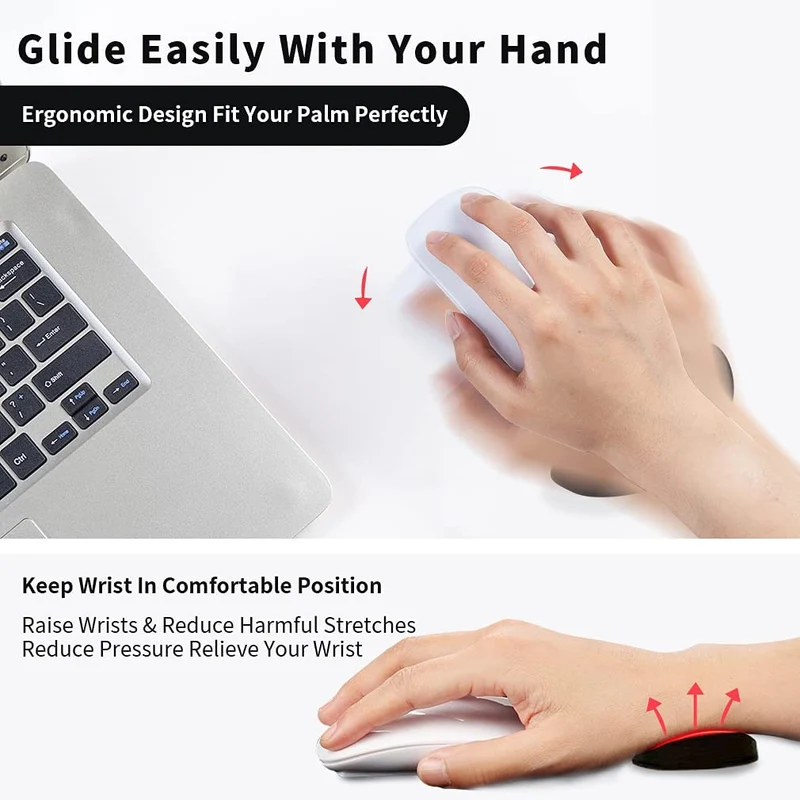 Computer Mouse Wrist Support with Ergonomic Silicone Gel and Gliding Base