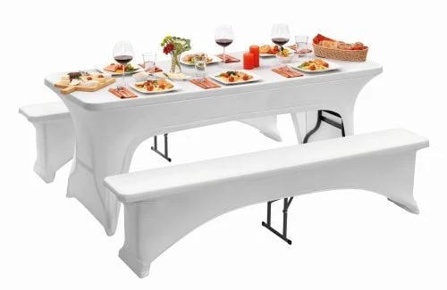 Kit de housses décoratives pour tables et bancs pliants