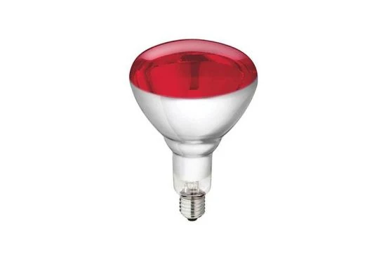 Ampoule chauffante infrarouge 250 W rouge professionnelle