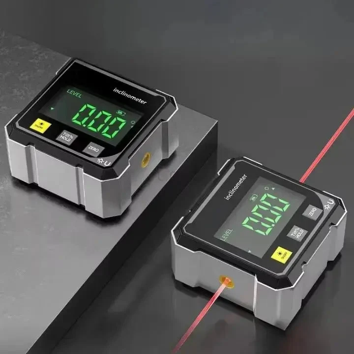 Digital Angle Measuring Tool with Laser, Magnetic Base and LCD Display