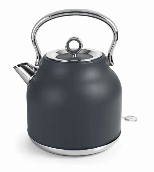 Bouilloire électrique rétro en inox gris mat