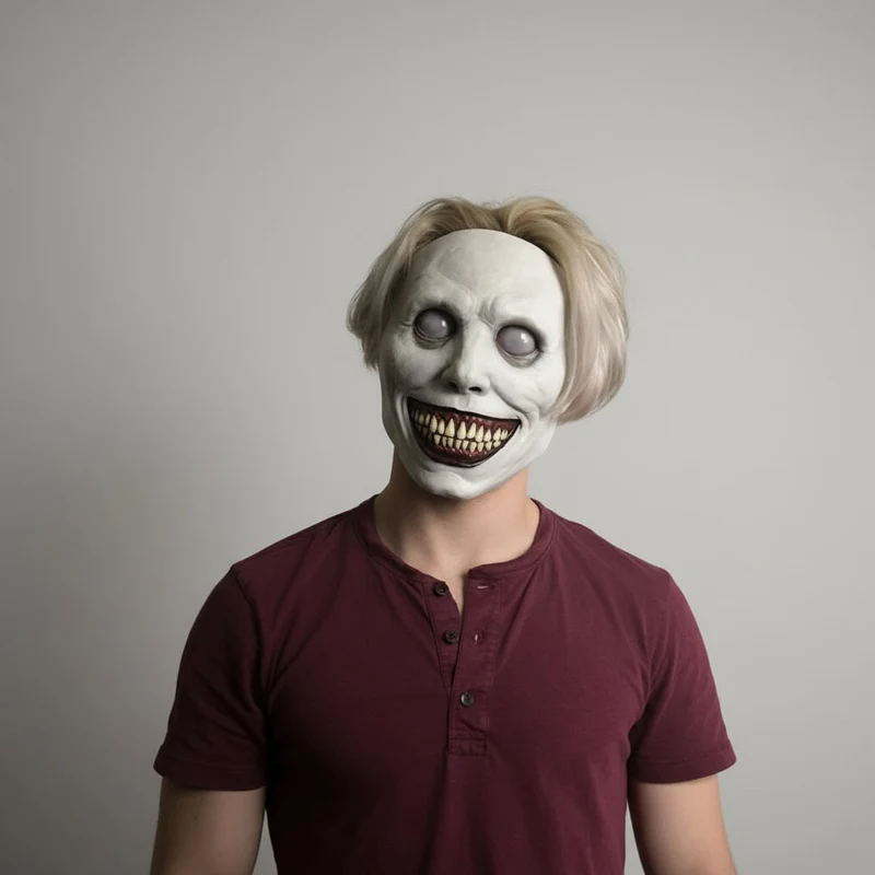 Halloween Demon Scary Smile Full-Face Latex Mask with Elastic Strap