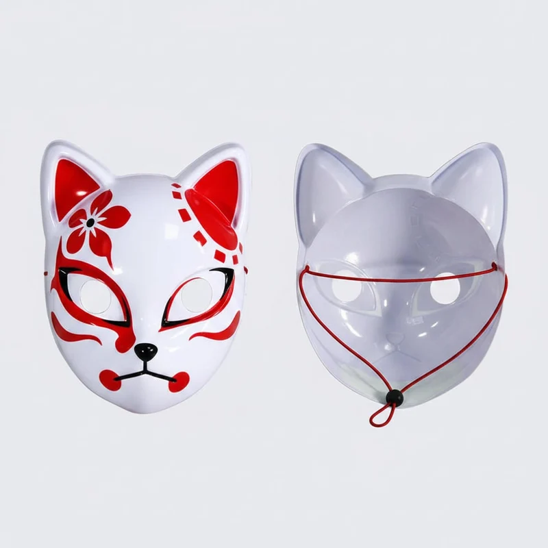 Halloween LED Cat Anime Cosplay Mask with Glowing Illumination for Masks