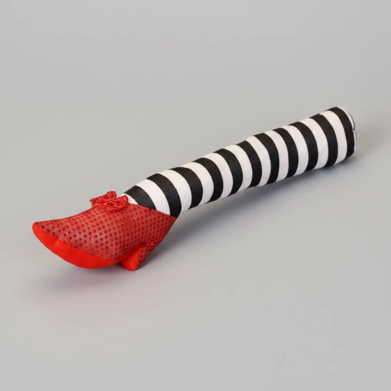 Halloween Front Door Stopper Witch's Legs with Sequins and Bows for Bathrooms