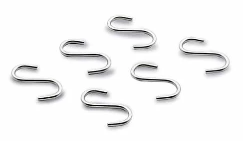Crochets inox pour barre de penderie (lot de 6)