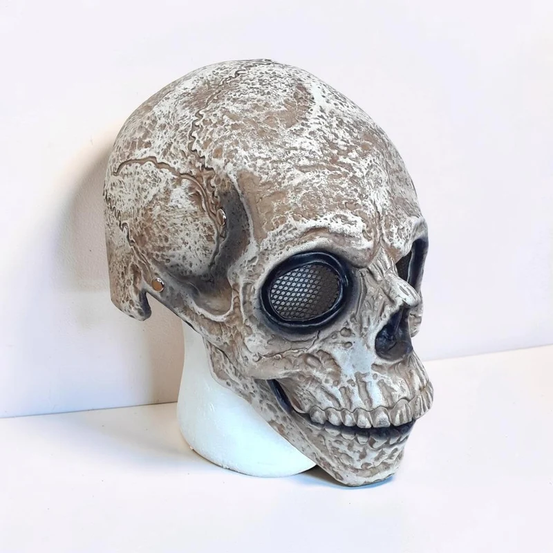 Halloween Skull Mask with a Movable Jaw for Costumes and Parties