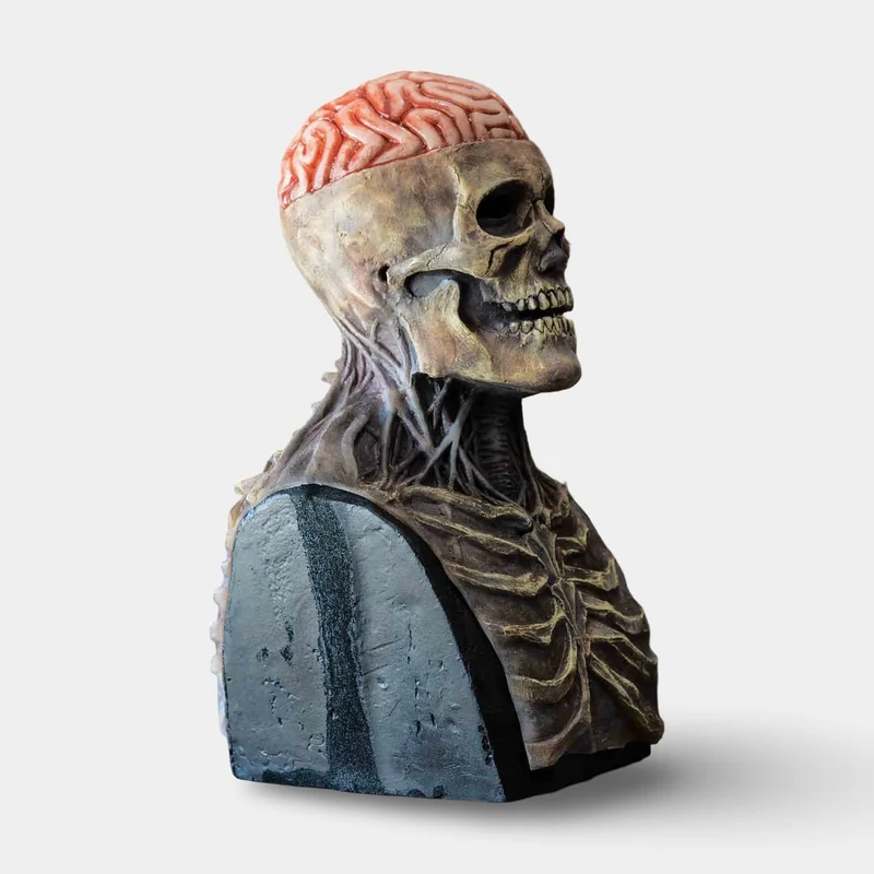 Halloween Latex Skull Mask with Skeleton and Exposed Brain for Costumes