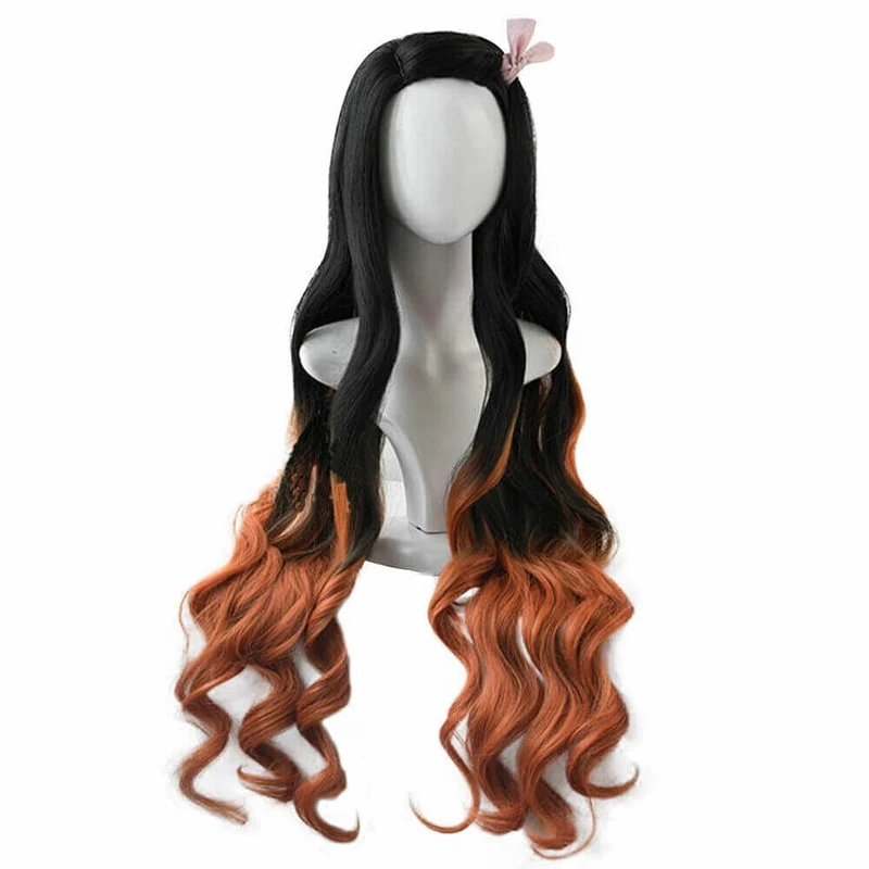 Halloween Women’s Synthetic Cosplay Wig with Bangs for Parties, Anime-Styled Hairstyle