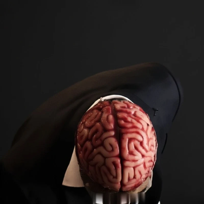 Halloween Skull and Exposed-Brain Masks, Realistic Latex, for Parties