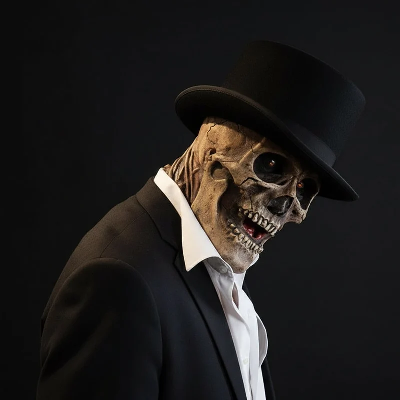 Halloween Skull and Exposed-Brain Masks, Realistic Latex, for Parties