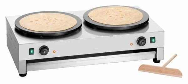 Crêpière électrique inox double plaques – Pro 40 cm