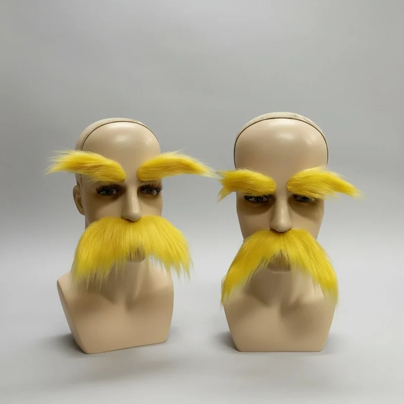 Halloween Fake Mustache and Eyebrow Set for Costume Accessories Fake Mustache
