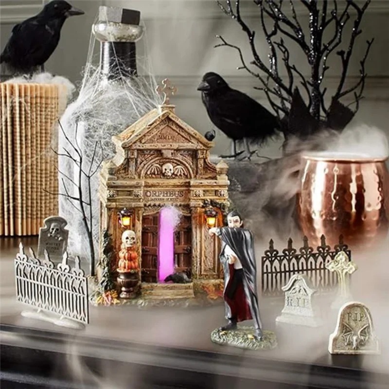 Halloween Miniature Decorative Tombstone with a Bat and "R.I.P." Inscription