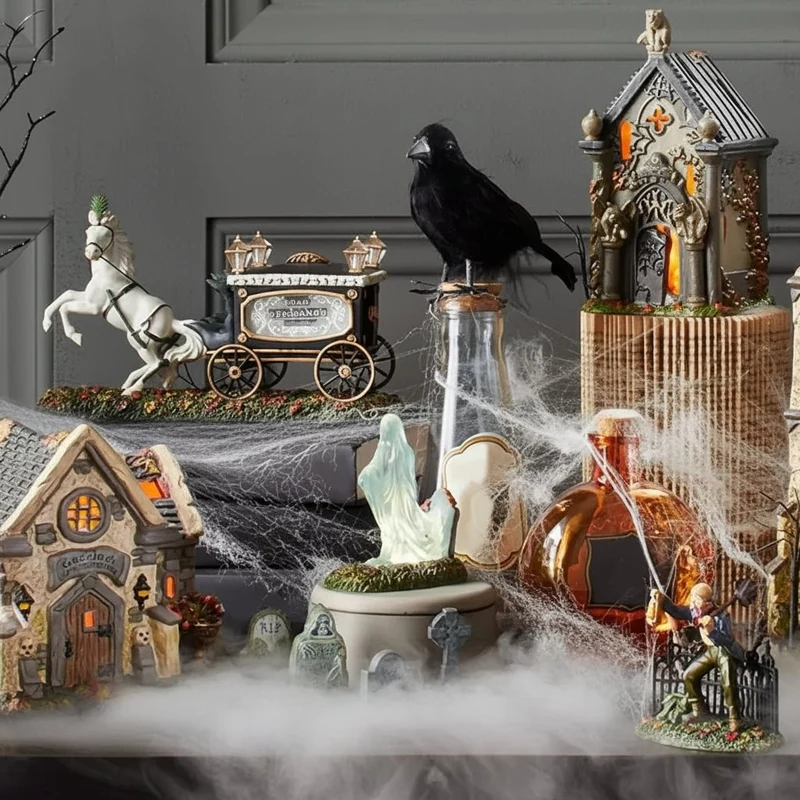 Halloween Miniature Decorative Tombstone with a Bat and "R.I.P." Inscription