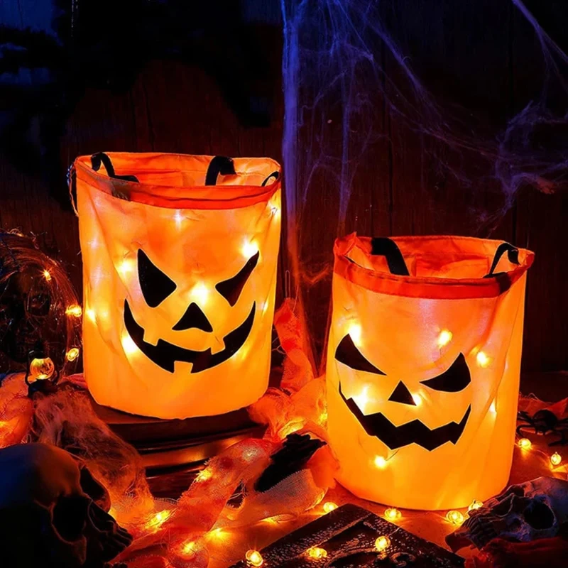 Halloween Laptop and Shoulder Bag for Women and Men with LED Lights, Glowing Pumpkin, Men's