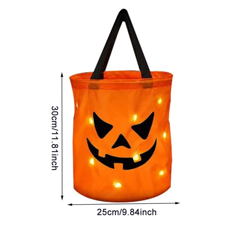 Halloween Laptop and Shoulder Bag for Women and Men with LED Lights, Glowing Pumpkin, Men's