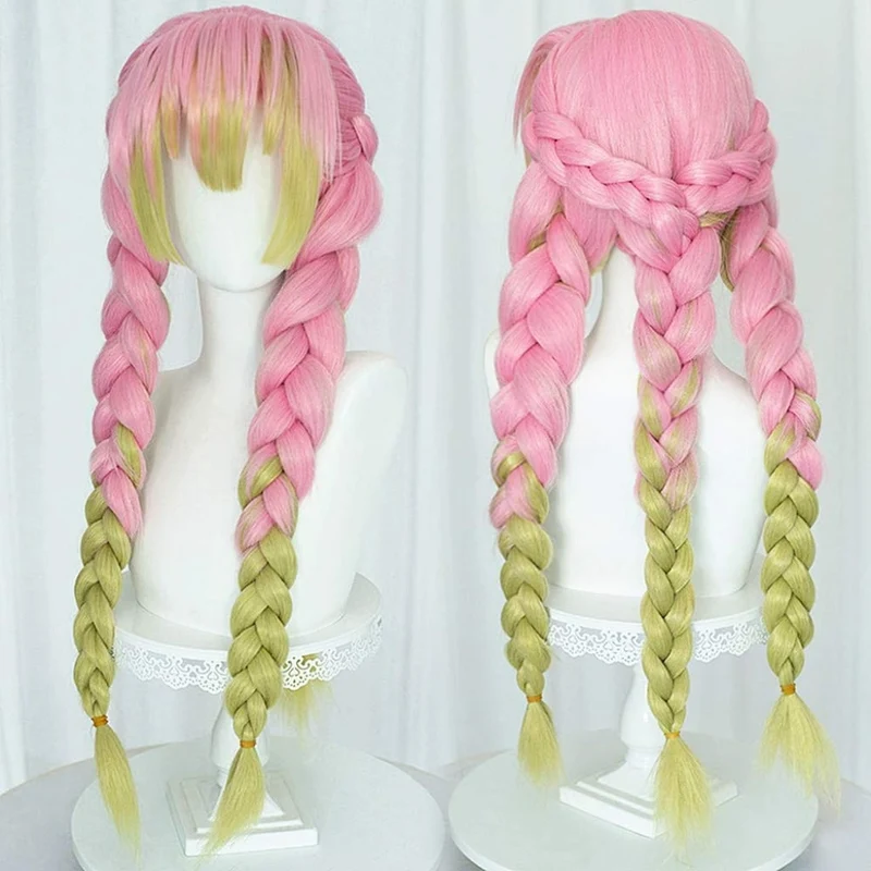 Women's Halloween Anime Cosplay Wig with Black Bangs and Layered Strands