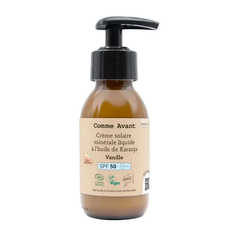 Crème solaire liquide minérale SPF50 Comme Avant - dès la naissance