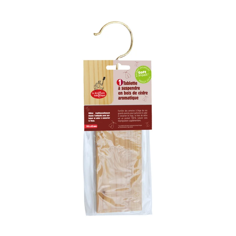 Sachet 1 tablette en cèdre à suspendre