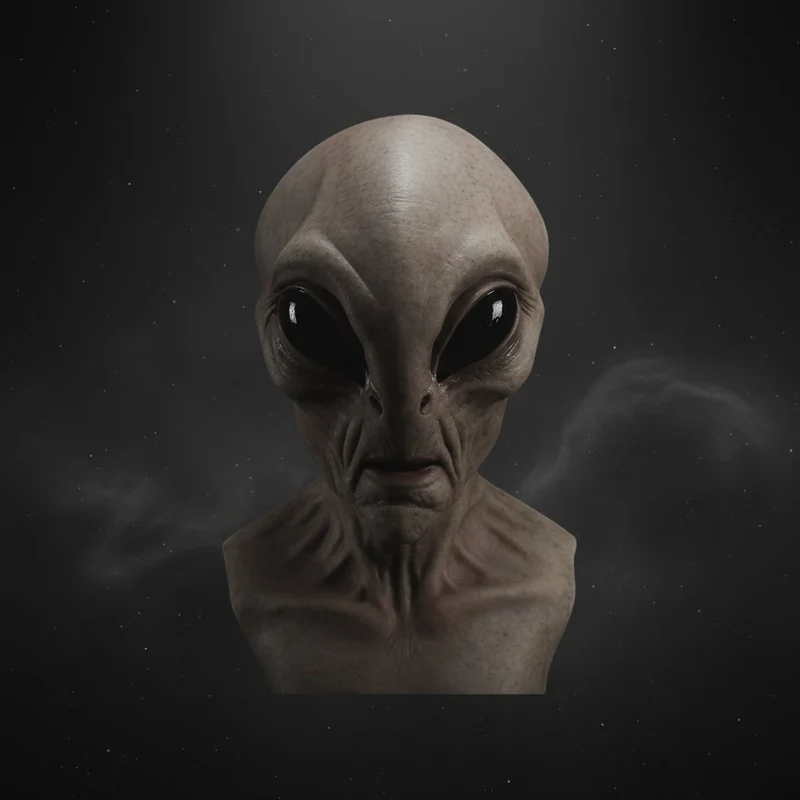 Realistic Full-Head Alien Latex Halloween Mask