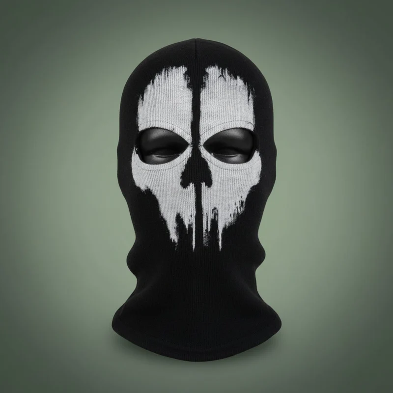 Halloween Skull Balaclava for Children and Adults, Black Knitwear